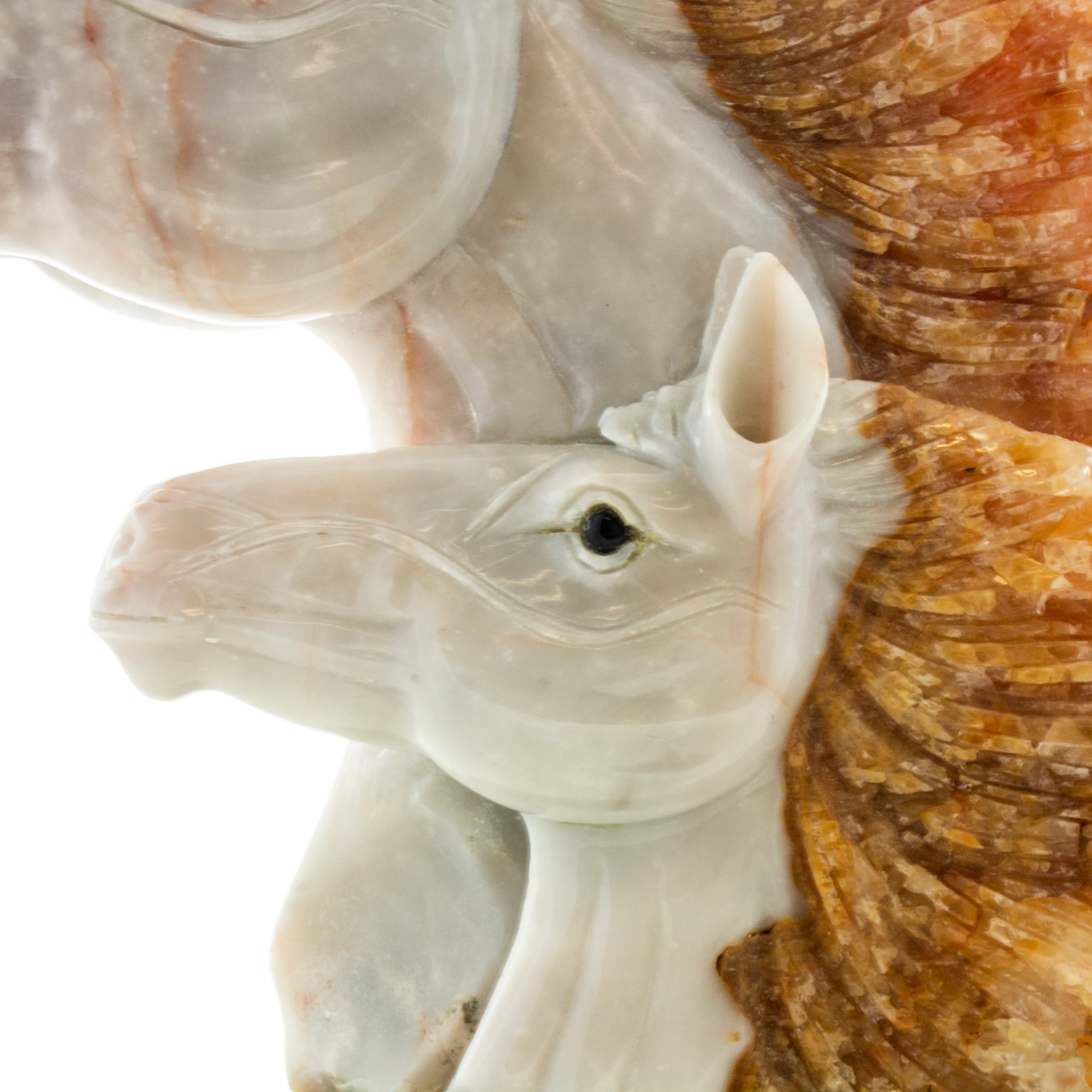 Calcite Crystal Horse Heads Carving - Image 3