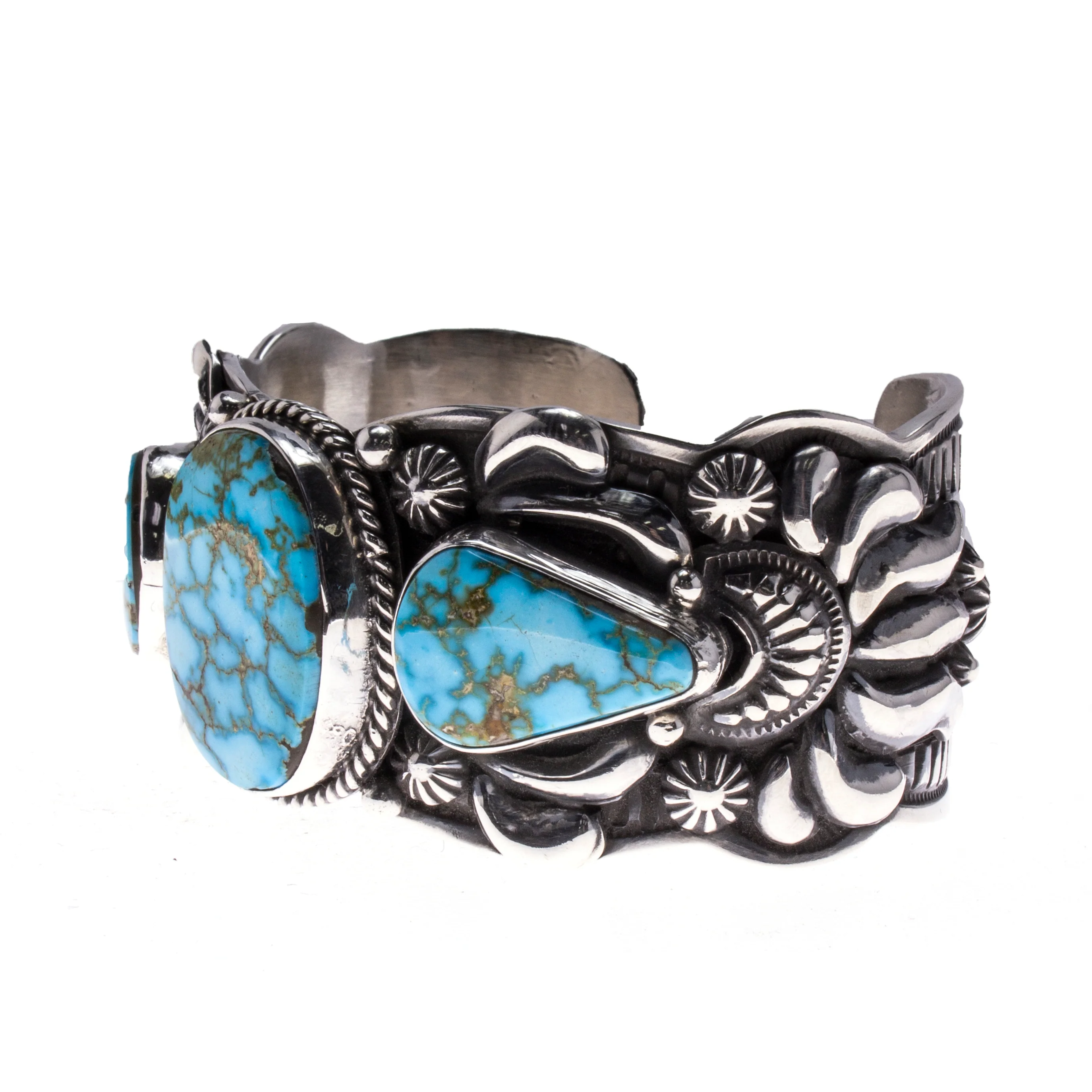 Sterling Silver Turquoise Navajo Cuff Bracelet - Image 3