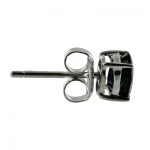 14K White Gold Oval 4mm x 6mm Sapphire Stud Earrings - Image 3